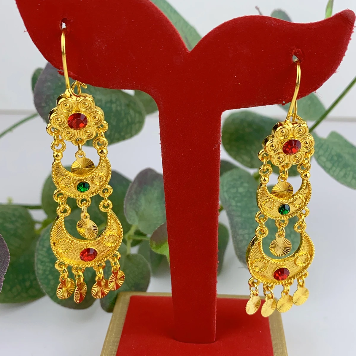 Ethnic Fashion India - Perhiasan Anting Menjuntai Tetesan India untuk